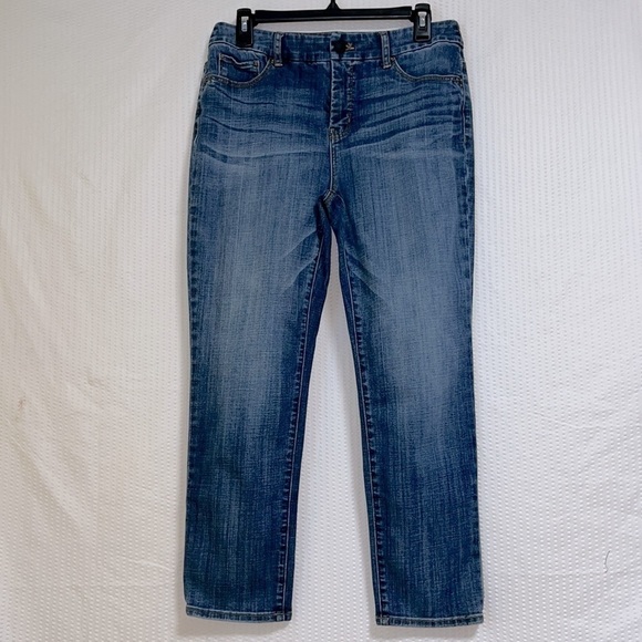 Chico’s So Slimming Girlfriend Crop Jeans Blue Denim - Size 0.5 (Small/6) - Picture 3 of 13